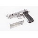 Страйкбольный пистолет WE M92 Hex cut silver gas HOPUP 6mm full metal GBB 25BBs